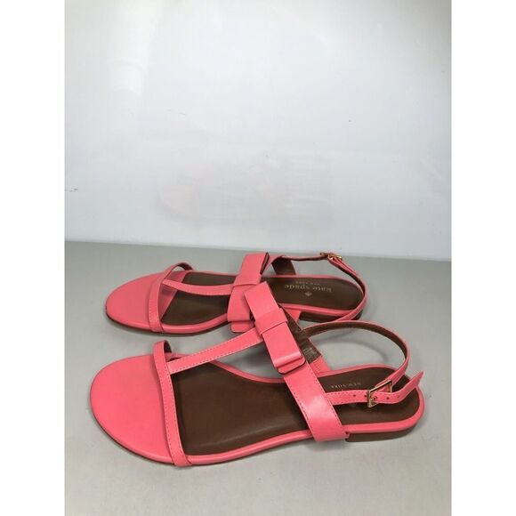 Kate Spade Hot Pink Leather Bow Open Toe Strap Sandals Women Sz 6.5MUS/37EU - Picture 11 of 16